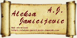 Aleksa Janičijević vizit kartica
